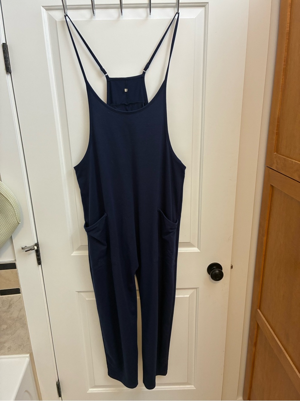 Women's Navy Sleeveless Jumpsuit with Pockets